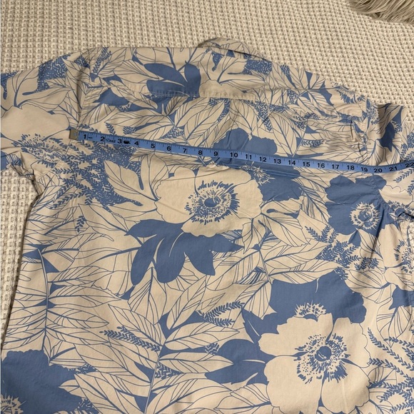 Coastaoro Floral Blue and Cream Men's Shirt Size Large - Picture 8 of 11